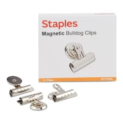 Staples Medium Bulldog Clips, Silver, 12 Clips/Pack (ST17695/17695) Outlet