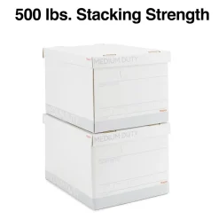 Staples Medium Duty File Box, Lift Off Lid, Letter/Legal, White (50141)