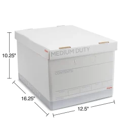 Staples Medium Duty File Box, Lift Off Lid, Letter/Legal, White (50141)