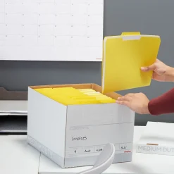 Staples Medium Duty File Box, Lift Off Lid, Letter/Legal, White (50141)