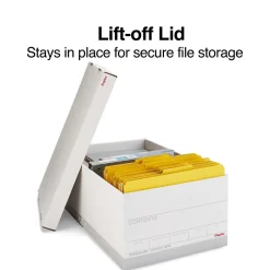 Staples Medium Duty File Box, Lift Off Lid, Legal, White/Gray, 4/Carton (TR59216) Best