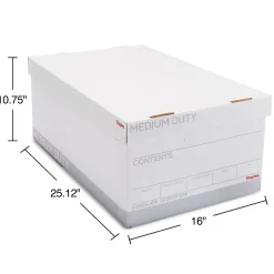 Staples Medium Duty File Box, Lift Off Lid, Legal, White/Gray, 4/Carton (TR59216) Best