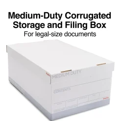 Staples Medium Duty File Box, Lift Off Lid, Legal, White/Gray, 12/Carton (TR59217) Hot