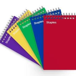 Staples Memo Pads, 3" x 5", College Ruled, Assorted Colors, 75 Sheets/Pad, 5 Pads/Pack (TR11491) Clearance