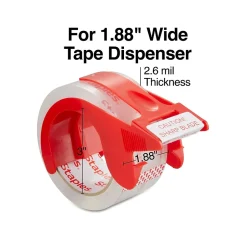 Staples ® Moving & Storage Packing Tape with Dispenser, 1.88" x 54.6 Yds, Clear, 4/Rolls (31687)* Packing Tape