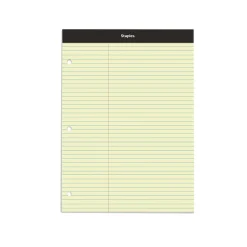 Staples Notepad, 8.5" x 11.75", Law Ruled, Canary, 100 Sheets/Pad, Each (ST57348) Hot
