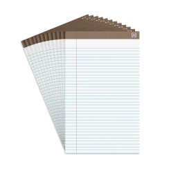 Staples Notepads, 8.5" x 14" (legal), Wide Ruled, White, 50 Sheets/Pad, Dozen Pads/Pack (58189) Online