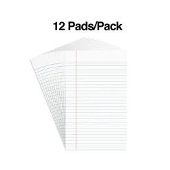 Staples Notepads, 5" x 8", Narrow Ruled, , 50 Sheets/Pad, Dozen Pads/Pack (ST57330) White