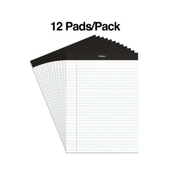 Staples Notepads, 8.5" x 11.75", Wide Ruled, White, 50 Sheets/Pad, Dozen (ST57339M/57339) Outlet