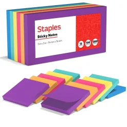 New Notes, 3" x 3", Sorbet Collection, 100 Sheet/Pad, 12 Pads/Pack (S-33BO12/52566) Sticky Notes