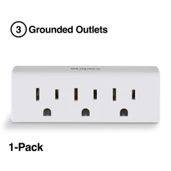 Surge Protectors & Power Strips<Staples 3-Outlet In-Wall Plug-In Power Adapter, White (22141)