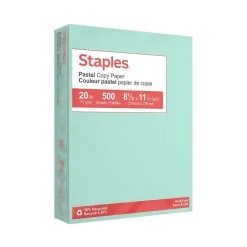 Sale Pastel 30% Recycled Color Copy Paper, 20 lbs., 8.5" x 11", , 500 Sheets/Ream (14784) Multipurpose Paper