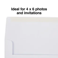 Staples Photo A6 Invitation Envelopes, 4 3/4" x 6 1/2", White, 50/Box (ST16985-CC)* Security Tinted