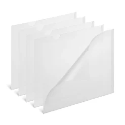 Staples Plastic Document File, 5-Pocket, Letter Size, Clear, 5/Pack (TR11094) New