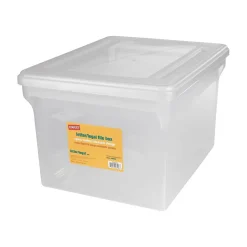 Staples Plastic File Box, Letter/Legal Size, Clear (140050) Sale