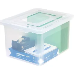 Staples Plastic File Box, Letter/Legal Size, Clear (140050) Sale