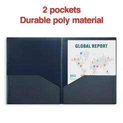 Staples 2-Pocket Plastic Presentation Folder, Blue (21624-CC/20644) Best