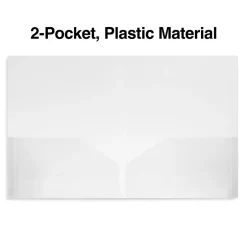 Staples 2-Pocket Plastic Presentation Folder, Clear (ST26382-CC) New
