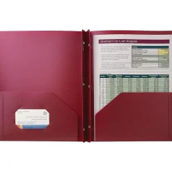 Staples 2-Pocket Presentation Folder, Burgundy (21611-CC/20649) New
