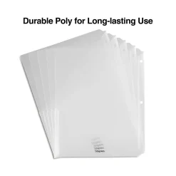 Staples Poly Binder Pocket, 3-Hole Punched, , 5/Pack (ST15159-CC) Clear