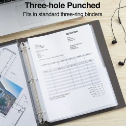Staples Poly Binder Pocket, 3-Hole Punched, , 5/Pack (ST15159-CC) Clear