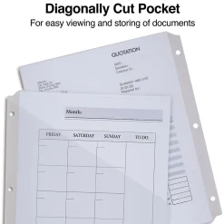 Staples Poly Binder Pocket, 3-Hole Punched, , 5/Pack (ST15159-CC) Clear