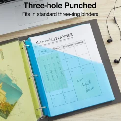 Staples Poly Binder Pocket, 3-Hole Punched, , 5/Pack (ST15158-CC) Assorted Colors Outlet