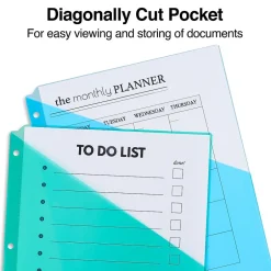 Staples Poly Binder Pocket, 3-Hole Punched, , 5/Pack (ST15158-CC) Assorted Colors Outlet