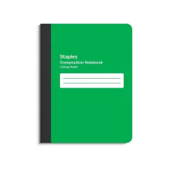Staples Poly Composition Notebook, 7.5" x 9.75", College Ruled, 80 Sheets, (ST55079) Green Best