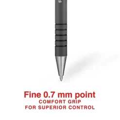 Staples Postscript Retractable Ballpoint Pens, Fine Point, Black Ink, Dozen (18264) Clearance