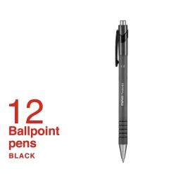 Staples Postscript Retractable Ballpoint Pens, Medium Point, Black Ink, Dozen (18262) New