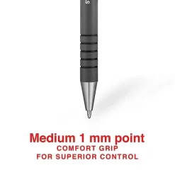 Staples Postscript Retractable Ballpoint Pens, Medium Point, Black Ink, Dozen (18262) New