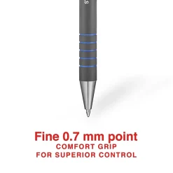 Staples Postscript Retractable Ballpoint Pens, Fine Point, Blue Ink, Dozen (18266) Clearance