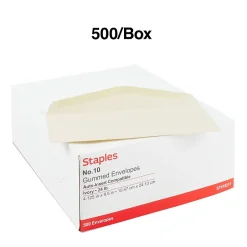 Staples Premium Gummed #10 Business Envelopes, 4 1/8
