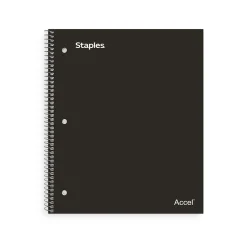 Staples Premium Poly 5-Subject Notebook, 8.5" x 11", College Ruled, 200 Sheets, (ST58317) Black Outlet