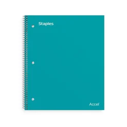 Staples Premium Poly 5-Subject Notebook, 8.5" x 11", College Ruled, 200 Sheets, (TR58320) Teal Discount