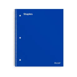 Staples Premium Poly 5-Subject Notebook, 8.5" x 11", College Ruled, 200 Sheets, (TR58318) Blue Online