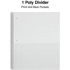 Staples Premium Poly 1-Subject Notebook, 8.5