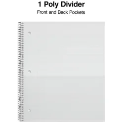 Staples Premium Poly 1-Subject Notebook, 8.5