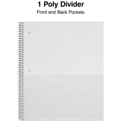 Staples Premium Poly 1-Subject Notebook, 8.5