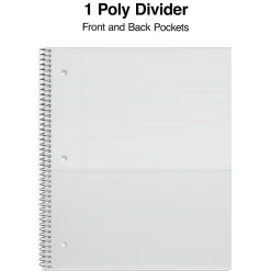 Staples Premium Poly 1-Subject Notebook, 8.5