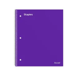 Staples Premium Poly 1-Subject Notebook, 8.5" x 11", College Ruled, 100 Sheets, (ST20954D) Purple Online