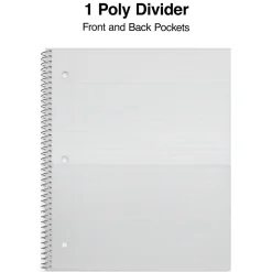 Staples Premium Poly 1-Subject Notebook, 8