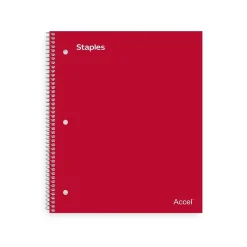 Staples Premium 1-Subject Notebook, 8.5" x 11", College Ruled, 100 Sheets, Red, 12 Notebooks/Carton (ST20952CT) Hot