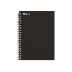 Staples Premium 1-Subject Notebook, 4.38" x 7", College Ruled, 80 Sheets, Black (TR58347M)