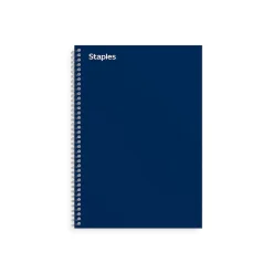 Staples Premium 3-Subject Notebook, 5.88" x 9.5", College Ruled, 138 Sheets, Blue (ST58352)