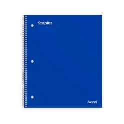 Staples Premium 2-Subject Notebook, 8.5" x 11", College Ruled, 120 Sheets, (TR58311) Blue
