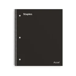 Staples Premium 2-Subject Notebook, 8.5" x 11", College Ruled, 120 Sheets, (TR58310) Black Sale