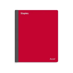 Staples Premium 3-Subject Notebook, 8.5" x 11", College Ruled, 150 Sheets, (ST58332) Red Outlet