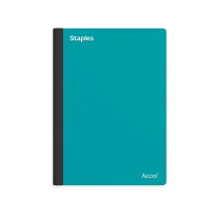Staples Premium 2-Subject Notebook, 6" x 9.5", College Ruled, 100 Sheets, (ST58328) Teal Online